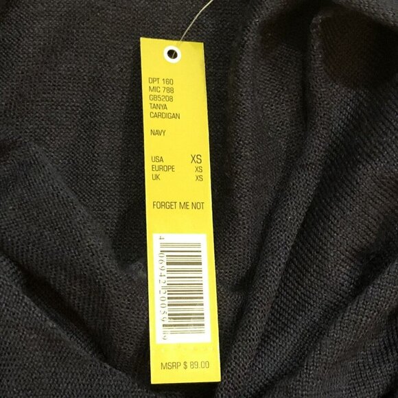 Gianni Bini GB Wool Cardigan Lagenlook Sweater Women Sz XS Zip Drape Reversible - Picture 9 of 12